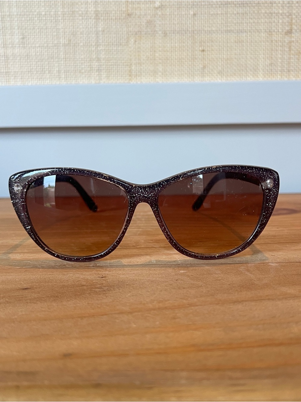Women's Glitter Cat Eye Sunglasses - Brown Sparkle Frame
